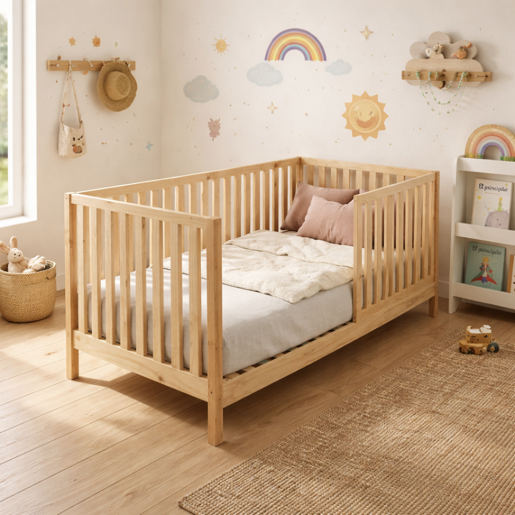 Cama transición crecimiento Montessori 1 Plaza para Niños + Colchón resortes 24cm