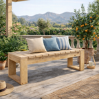 Banca de terraza Rústica Natural Madera de Pino