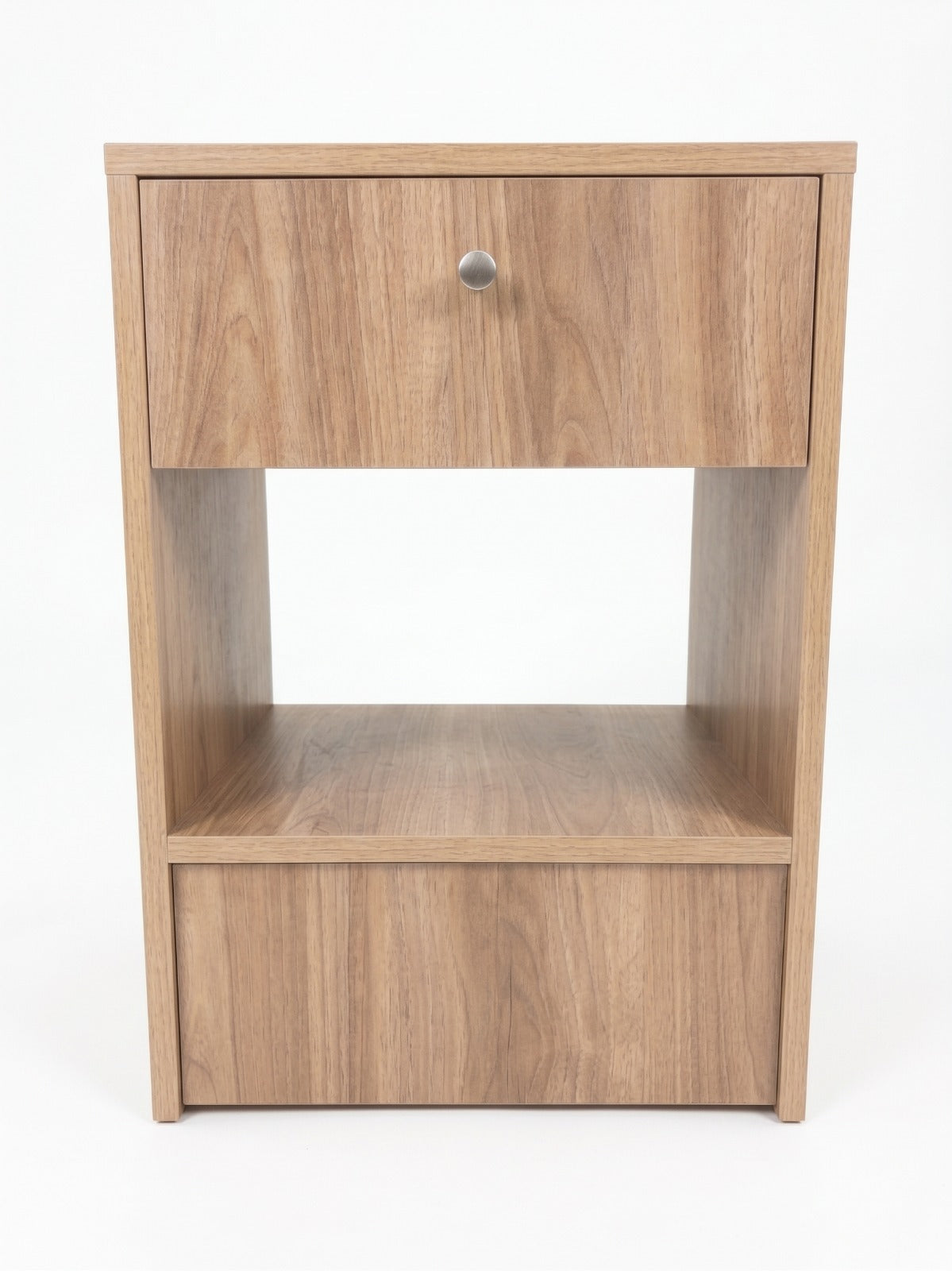Cama 2 Plazas Base Europea + Colchón 25 cm con Resortes Bonnell + Respaldo de Tapizado + 2  Veladores