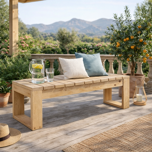 Banca de terraza Rústica Natural Madera de Pino